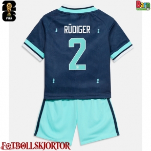 Tyskland Antonio Rudiger #2 Borta Kläder Barn VM 2026 Kortärmad (+ Korta byxor)